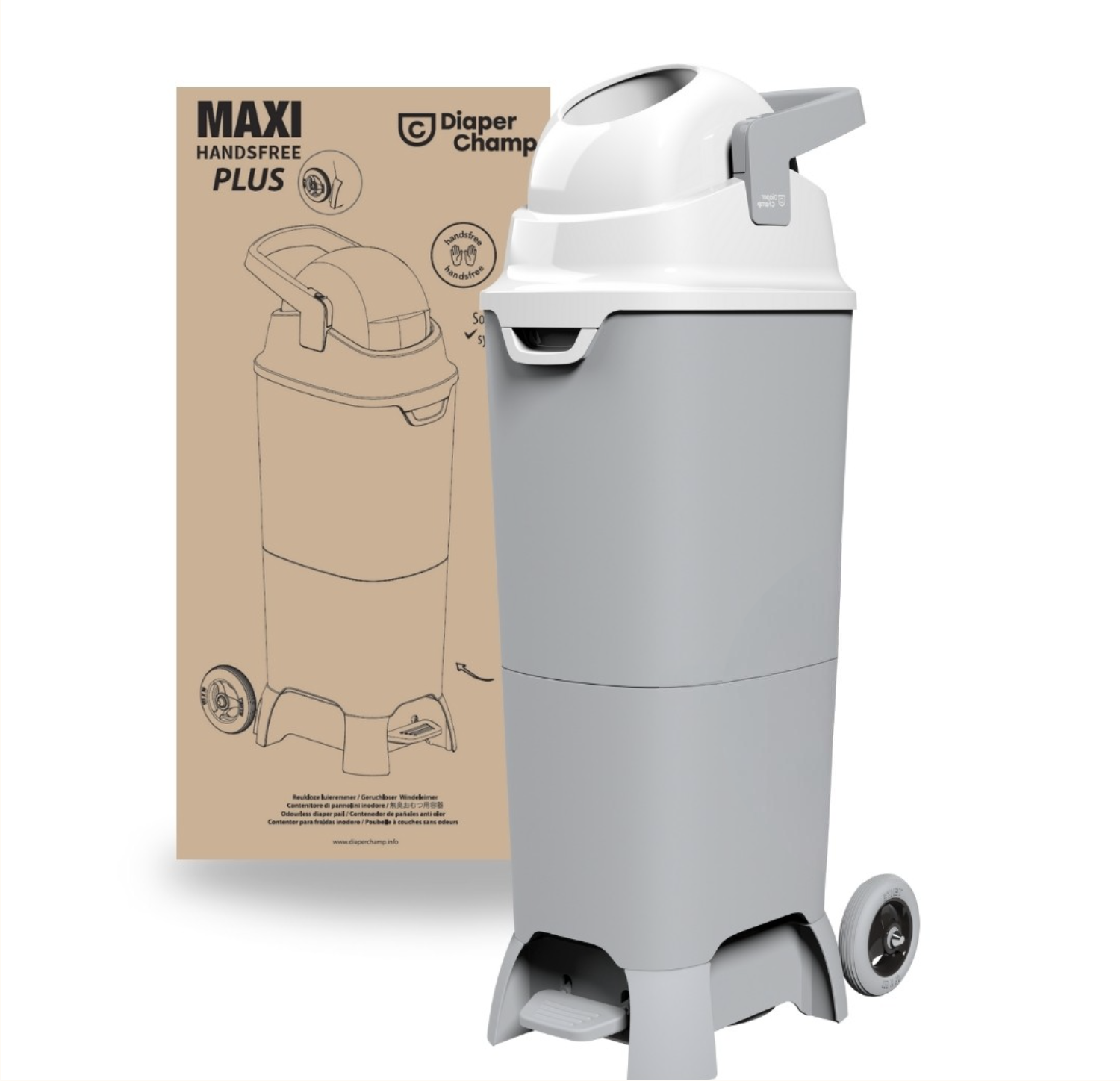 DiaperChamp ONE Maxi Handsfree Plus - Silver