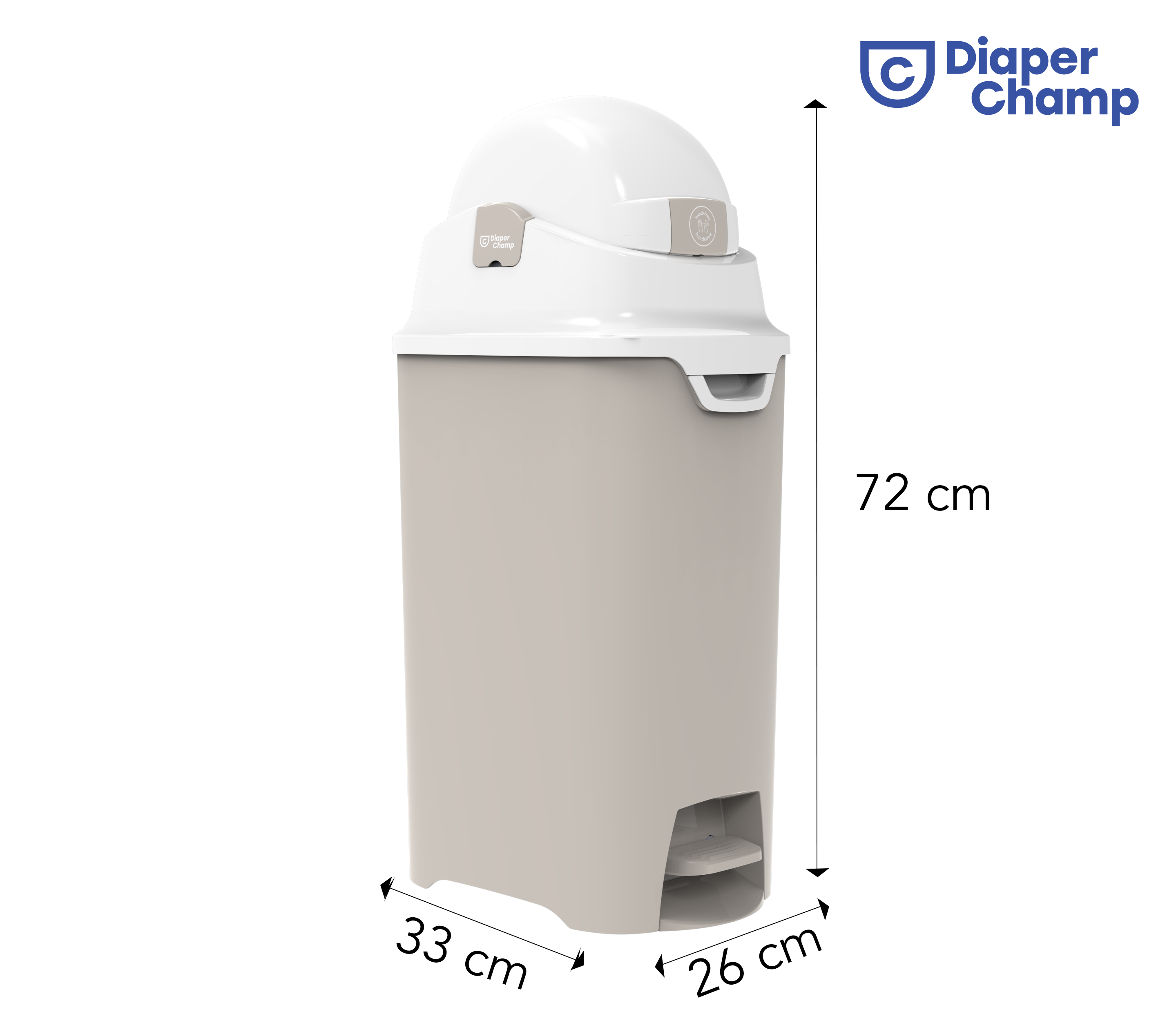 DiaperChamp ONE Handsfree Medium - Clay Sand (incl. 10 ECO BAGS for free)