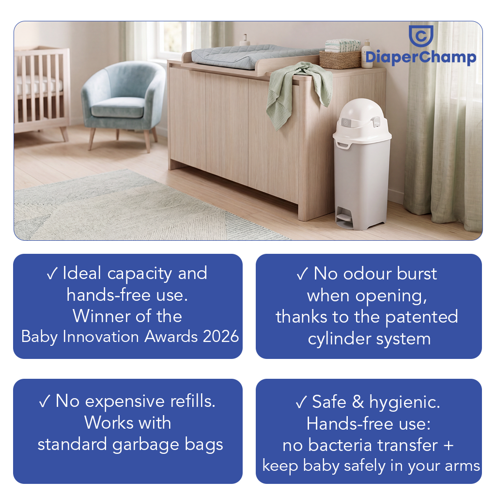DiaperChamp ONE Handsfree Medium - Silver (incl. 10 ECO BAGS for free)