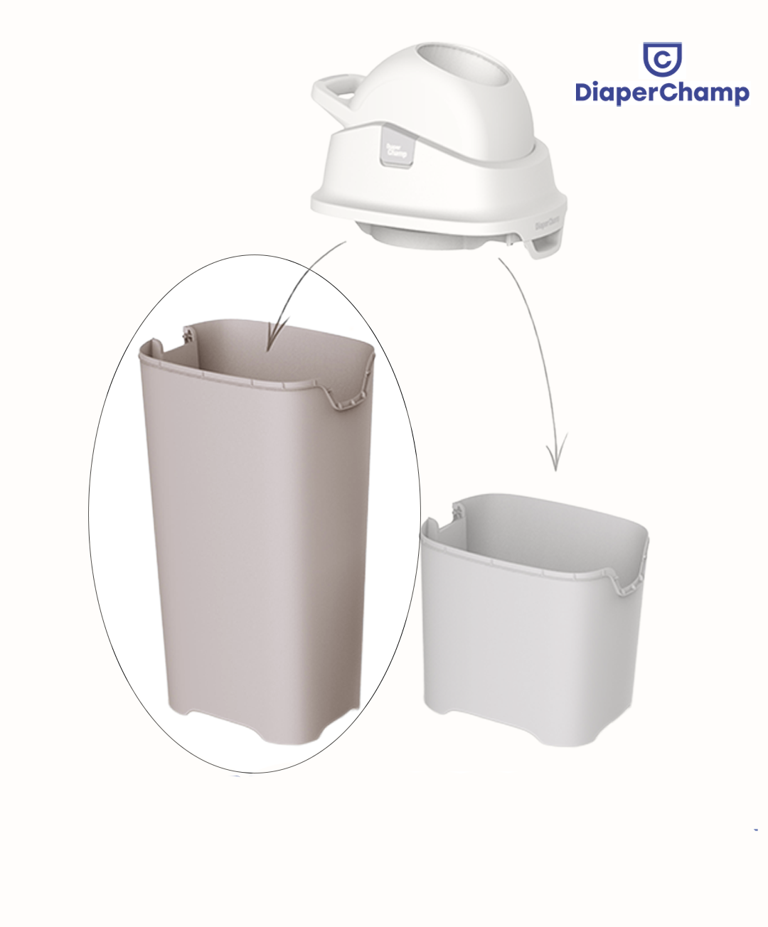 DiaperChamp ONE Upgrade Set (PAIL ONLY) - Clay Sand