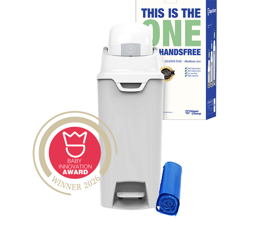 DiaperChamp ONE Handsfree Medium - Silver (incl. 10 ECO BAGS for free)