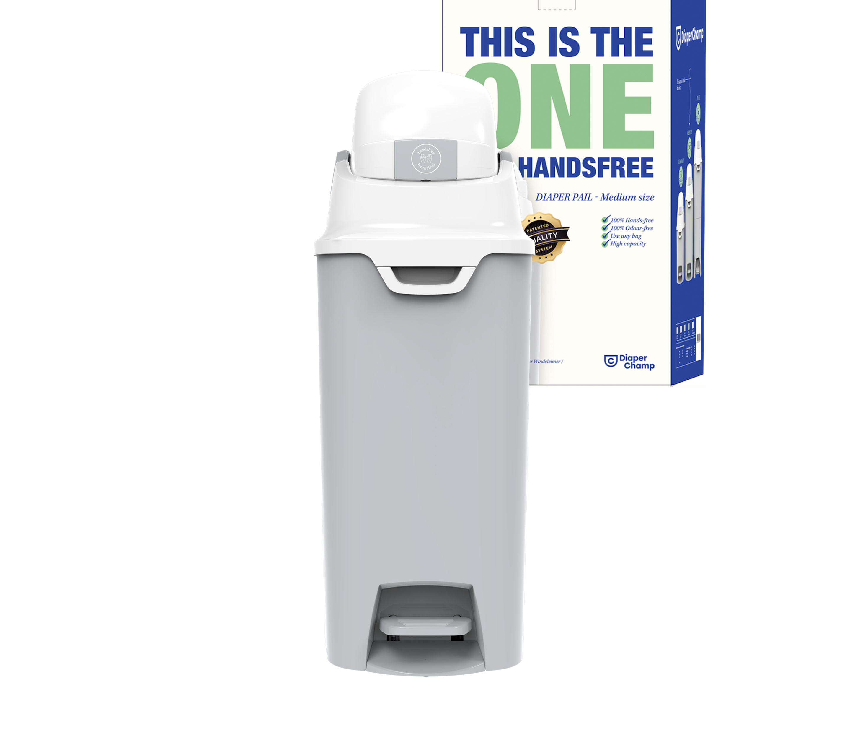 DiaperChamp ONE Handsfree Medium - Silver