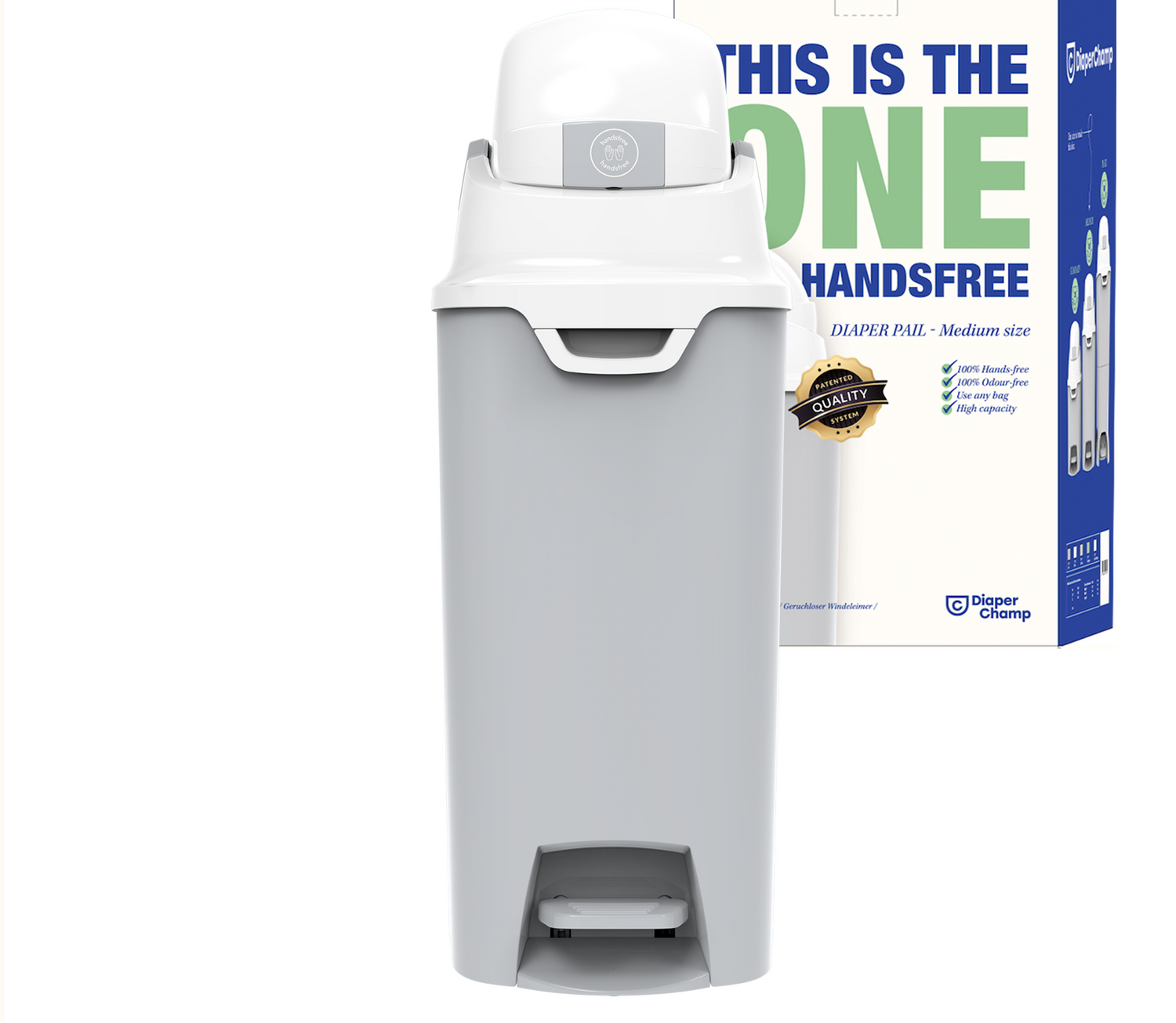 DiaperChamp ONE Handsfree Medium - Silver